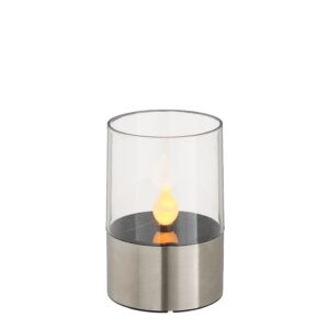 Solar kaars zilver warm wit led display - h11xd7,5cm