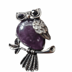 Uil Broche/hanger Amethist