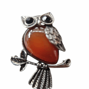 Uil Broche/Hanger Rode Onyx