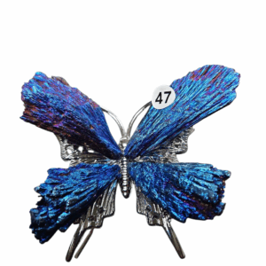 Ruwe Zwarte Toermalijn Vlinder met Titanium nr. 47