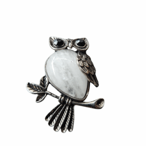 Uil Broche/Hanger Bergkristal