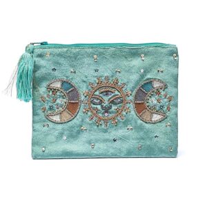 Etui fluweel mint met maanfasen