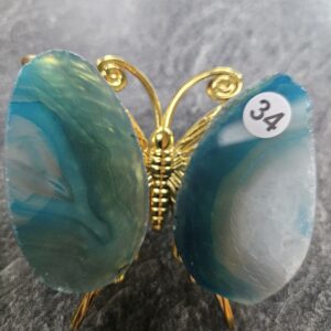 Agaat Vlinder mini Blauw nr.34