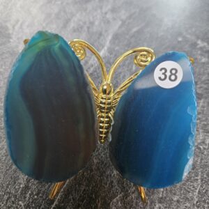 Agaat Vlinder mini Blauw nr.38