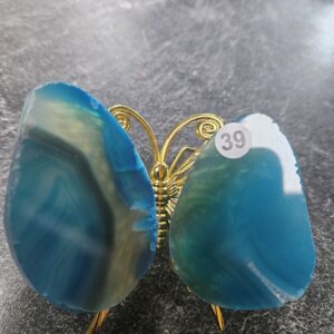 Agaat Vlinder mini Blauw nr.39