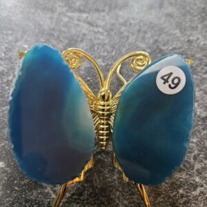 Agaat Vlinder mini Blauw nr.49