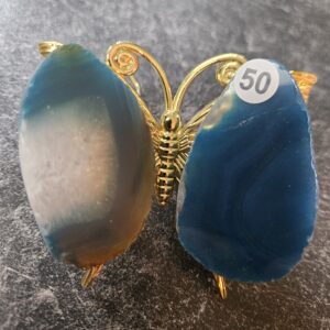 Agaat Vlinder mini Blauw nr.50