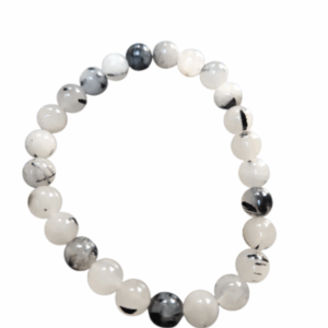 Ruwe Maansteen & Zwarte Toermalijn heren Armband