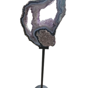 Uniek Dubbel Portaal Amethist in Agaat op standaard