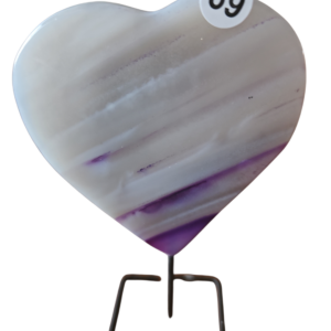 Agaat hart op standaard/pin nr. 69