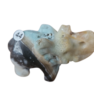 Olifant Aragoniet met Larimar 6cm hoog, Lengte 8.5cm nr. 44