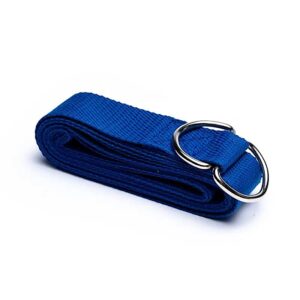 Yoga riem D-ring blauw katoen