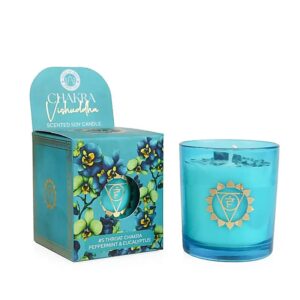 Soja geurkaars Vishuddha chakra pepermunt & eucalyptus