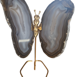 Agaat Vlinder op hoge voet (GOUDKLEURIG) Naturel nr. 80