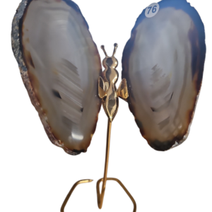 Agaat Vlinder op hoge voet (GOUDKLEURIG) Naturel nr. 76