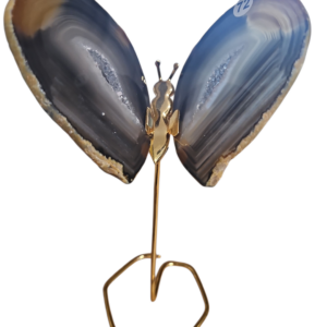 Agaat Vlinder op hoge voet (GOUDKLEURIG) Naturel nr. 72