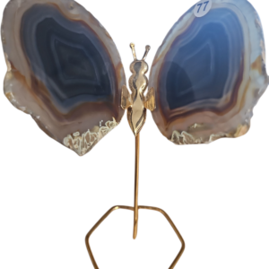 Agaat Vlinder op hoge voet (GOUDKLEURIG) Naturel nr. 77