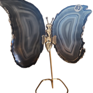 Agaat Vlinder op hoge voet (GOUDKLEURIG) Naturel nr. 83