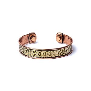 Armband koper Bloem des Levens magnetisch