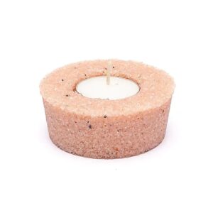Waxinelichthouder rond rozenkwarts