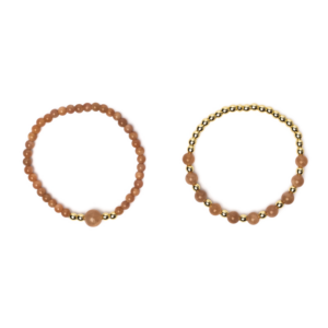 Armband zonnesteen & hematiet set van 2