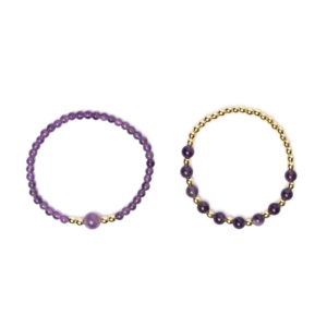 Armband amethist & hematiet set van 2
