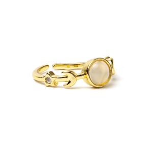 Ring maanfasen met witte agaat