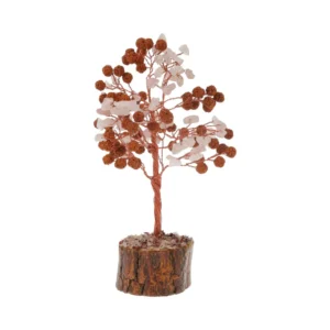 Edelsteenboom Rozenkwarts & Rudraksha 18cm