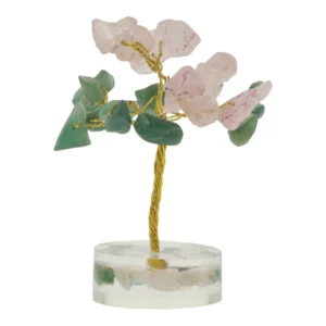 Edelsteenboom Groene Aventurijn & Rozenkwarts 8cm