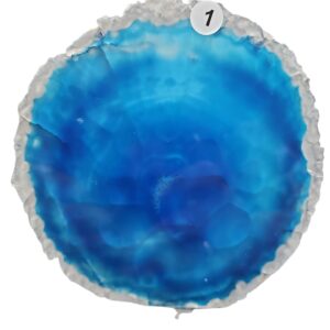Agaat Schijf blauw op standaard nr. 1
