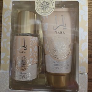 “Yara Giftset – Body Mist & Body Lotion”Beige