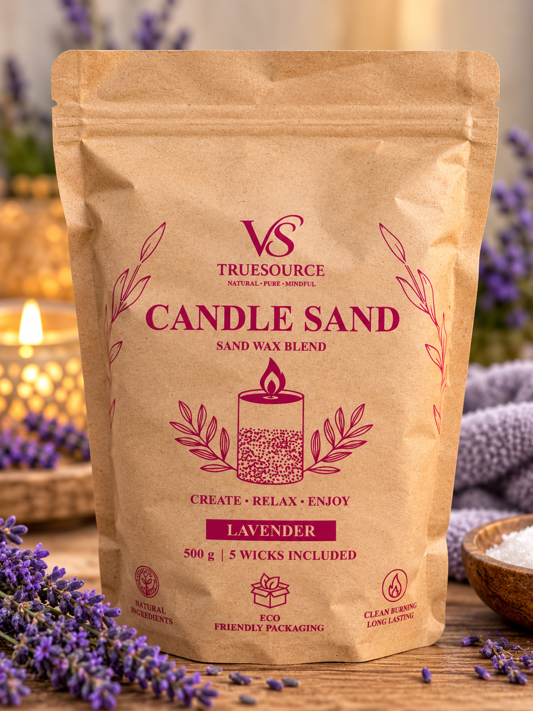 Lavendelgeurende Candle Sand Pouch