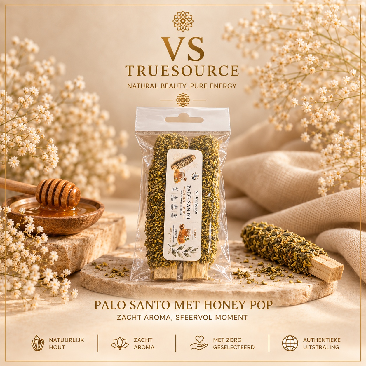 Palo Santo met Honey Pop VS TrueSource Palo Santo met Honey Pop