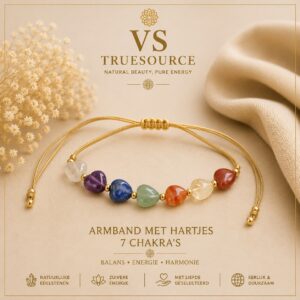 Verstelbare chakra armband met edelstenen hartjes – VS TrueSource