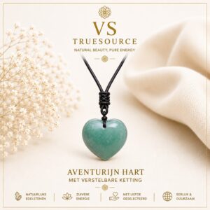Groene aventurijn Hart hanger met ketting
