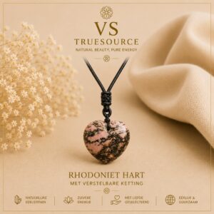 Rhodoniet Hart Hanger met Ketting