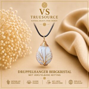 Bergkristal Sierdruppel hanger met Ketting